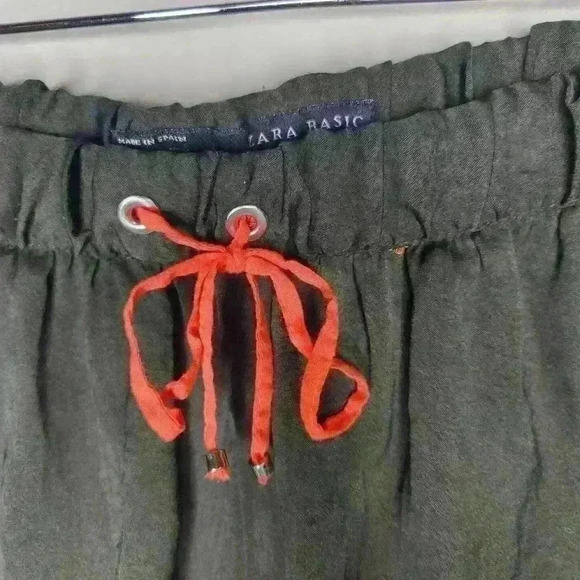 Zara Basic women's dark green satin lounge shorts size medium - Picture 5 of 9